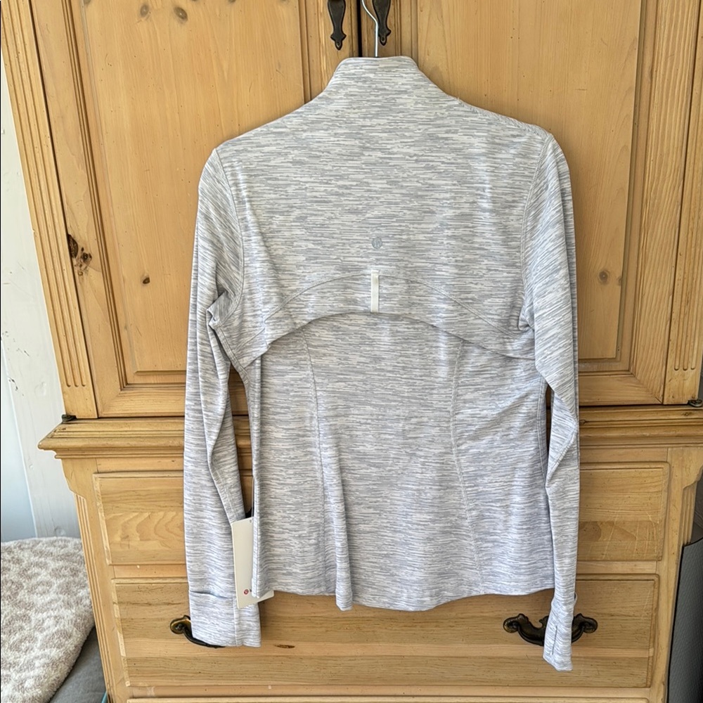 NWT Lululemon Athletic Define Jacket - Luon - White and Gray Space Dye - size 12 - Picture 5 of 8